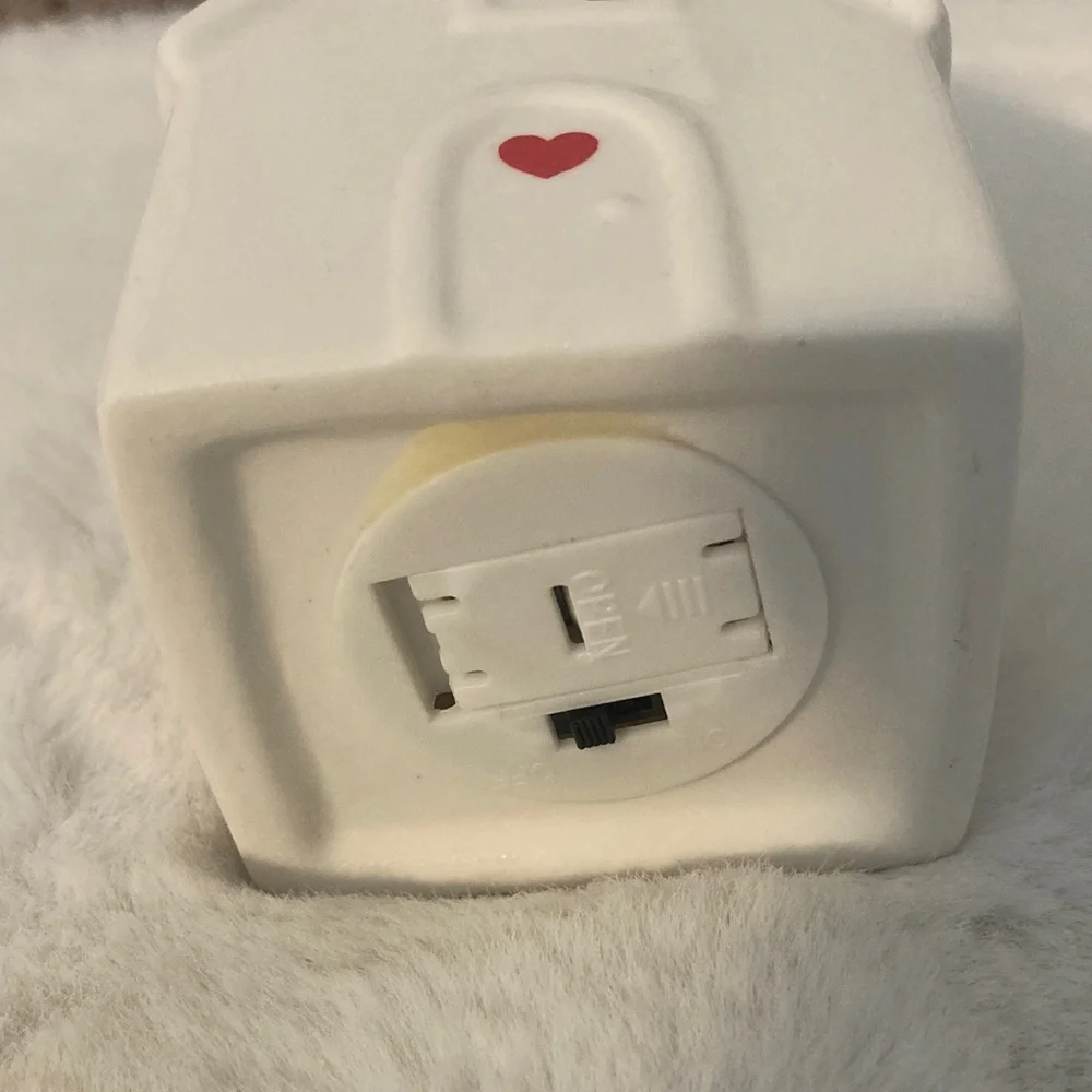 Mini Ceramic Holiday House with Heart Accent